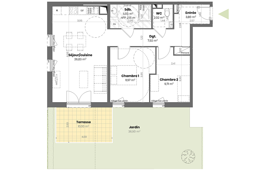 plan appartement du Parc Lavoisier